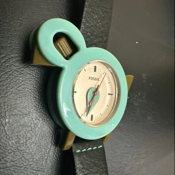 Fossil Women\'s LE1041 Limited Edition Vintage Aviary Black Leather Watch Rare main image 7